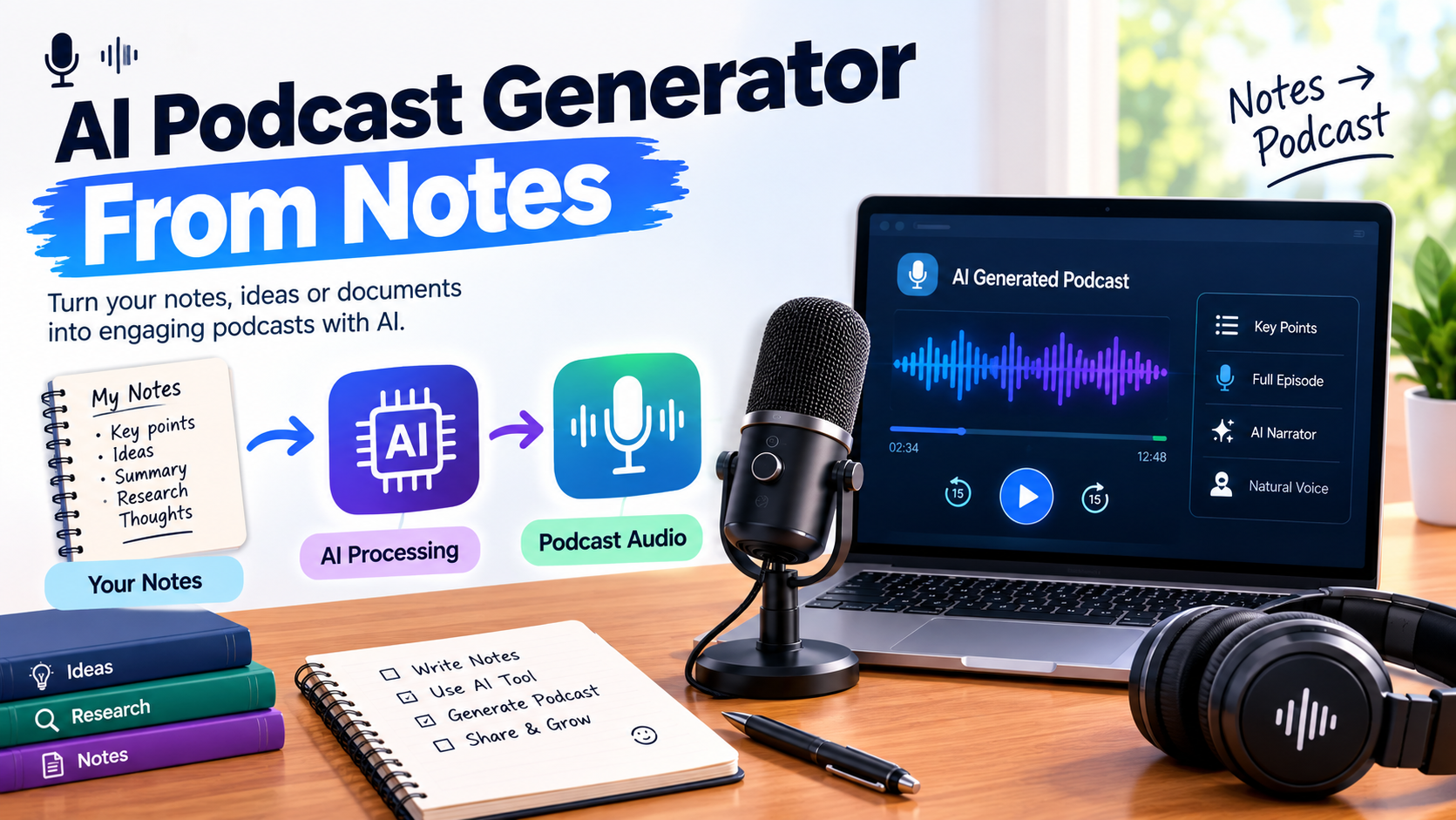 AI Podcast Generator From Notes