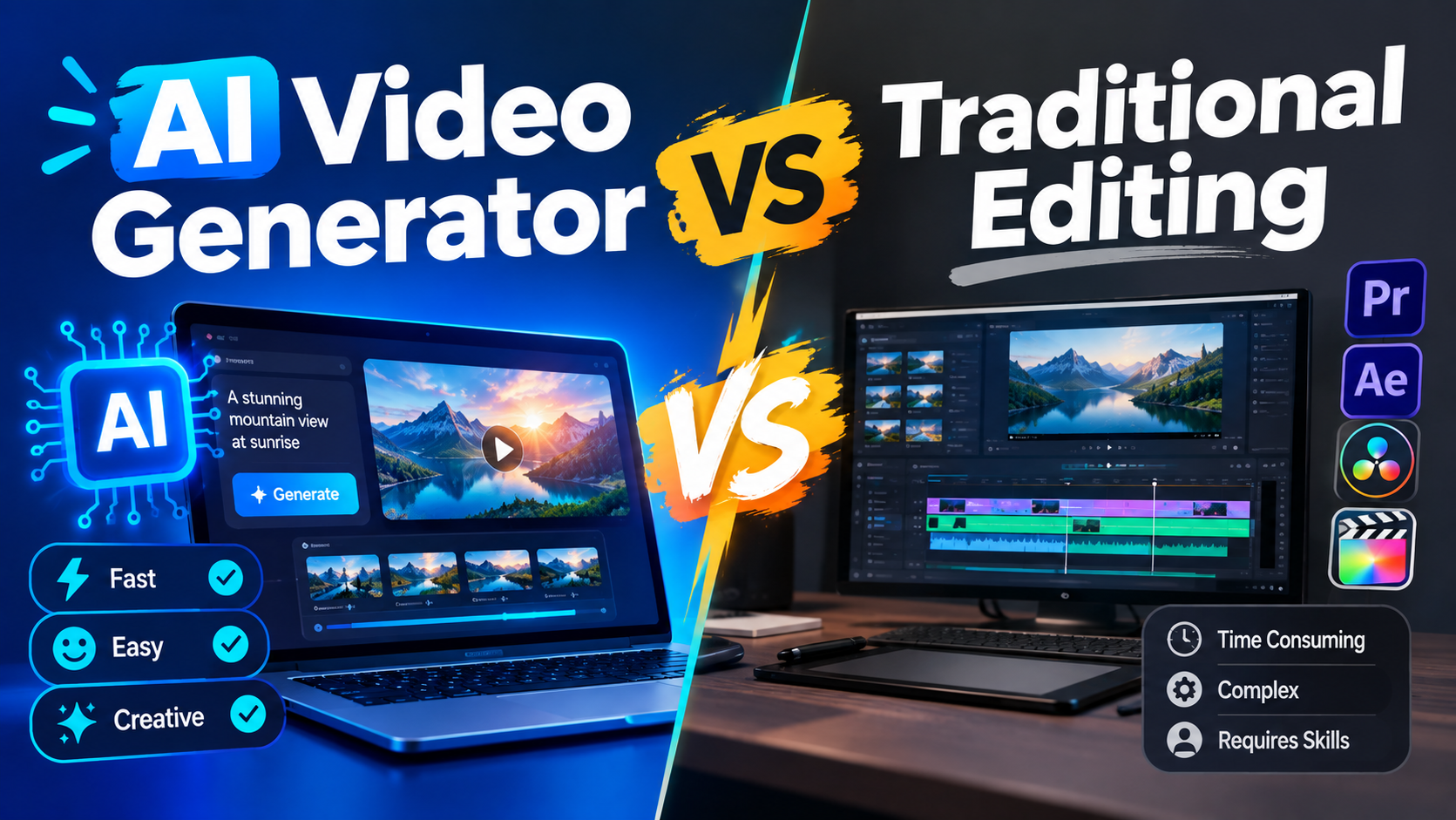 AI Video Generator vs. Traditional Video Editing: What's Actually Different