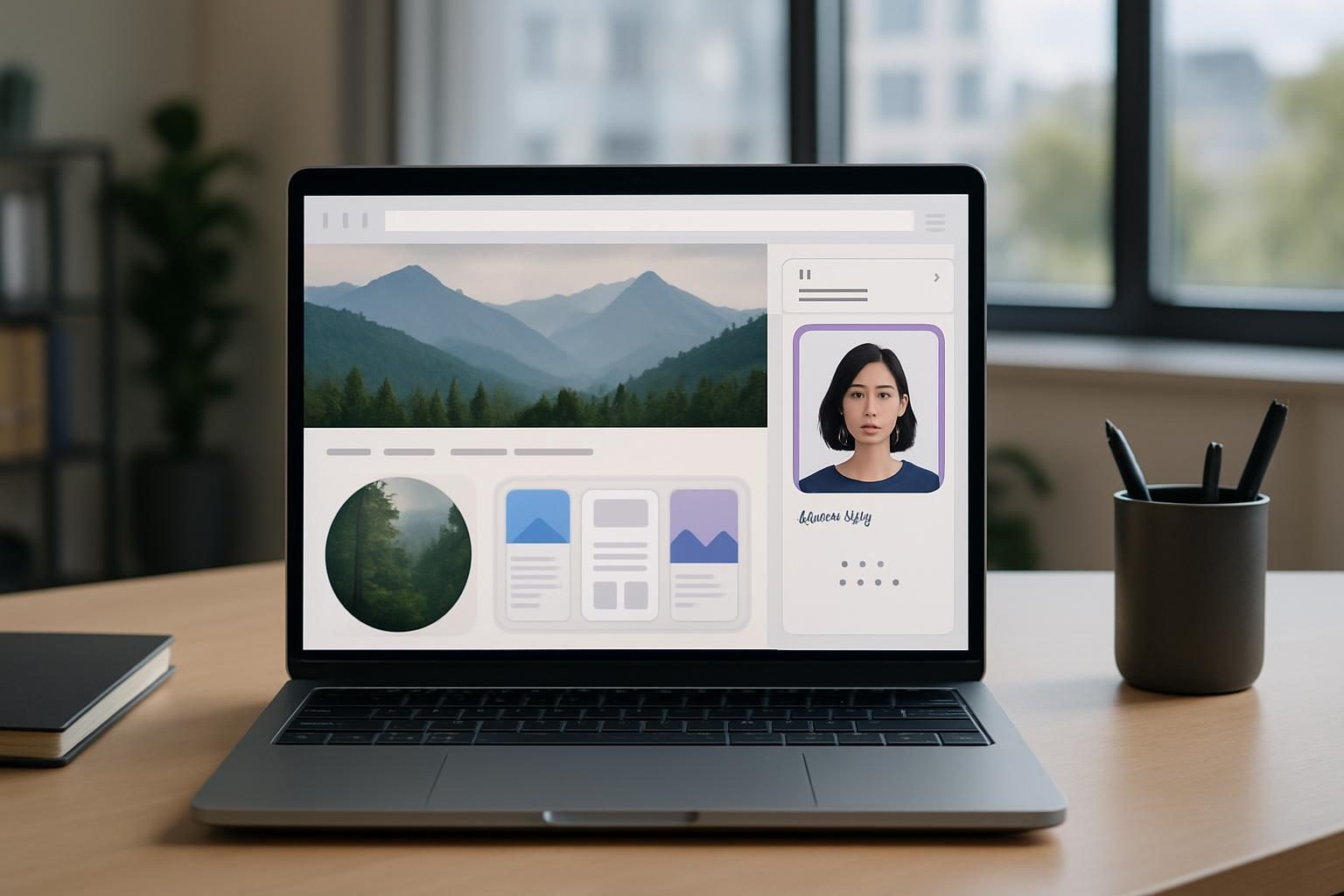 AI-powered website creation on a laptop screen