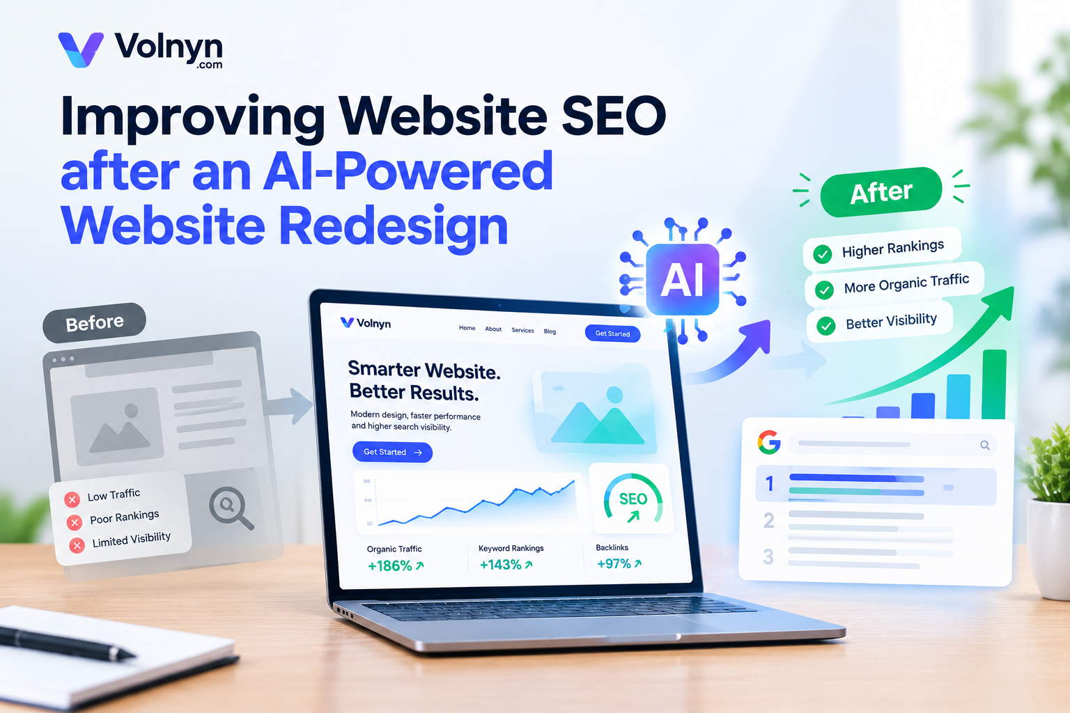 Improving website SEO after an AI-powered website redesign