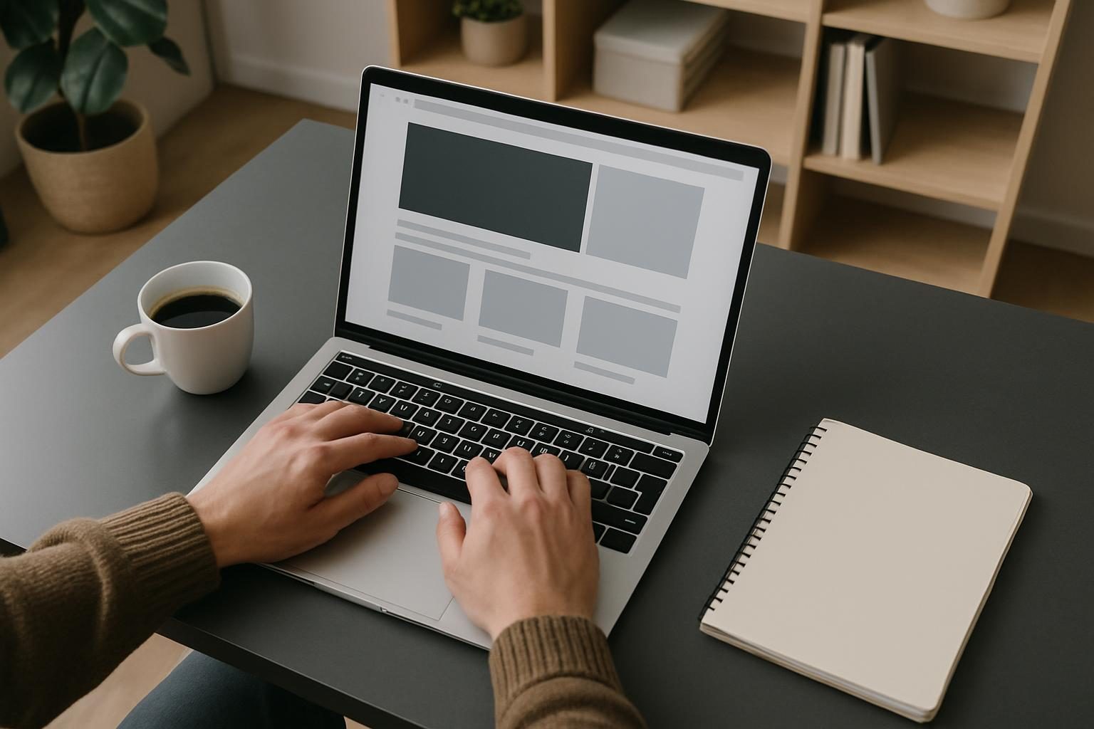 AI-driven website creation on a laptop screen