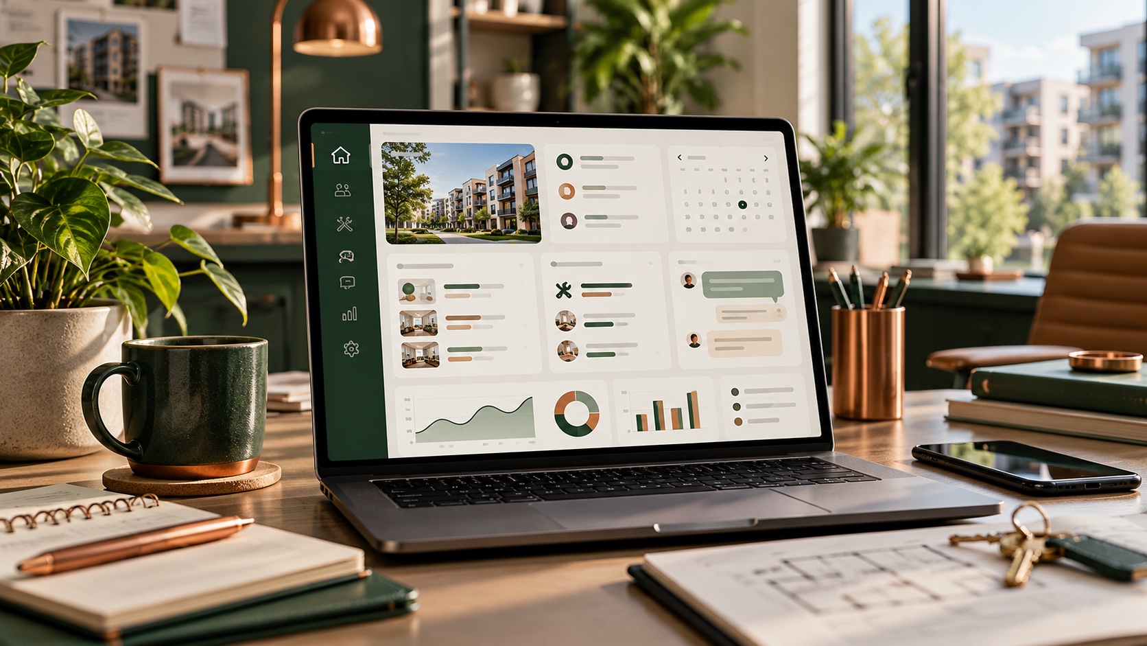 Property operations dashboard connecting leasing maintenance and resident communication workflows