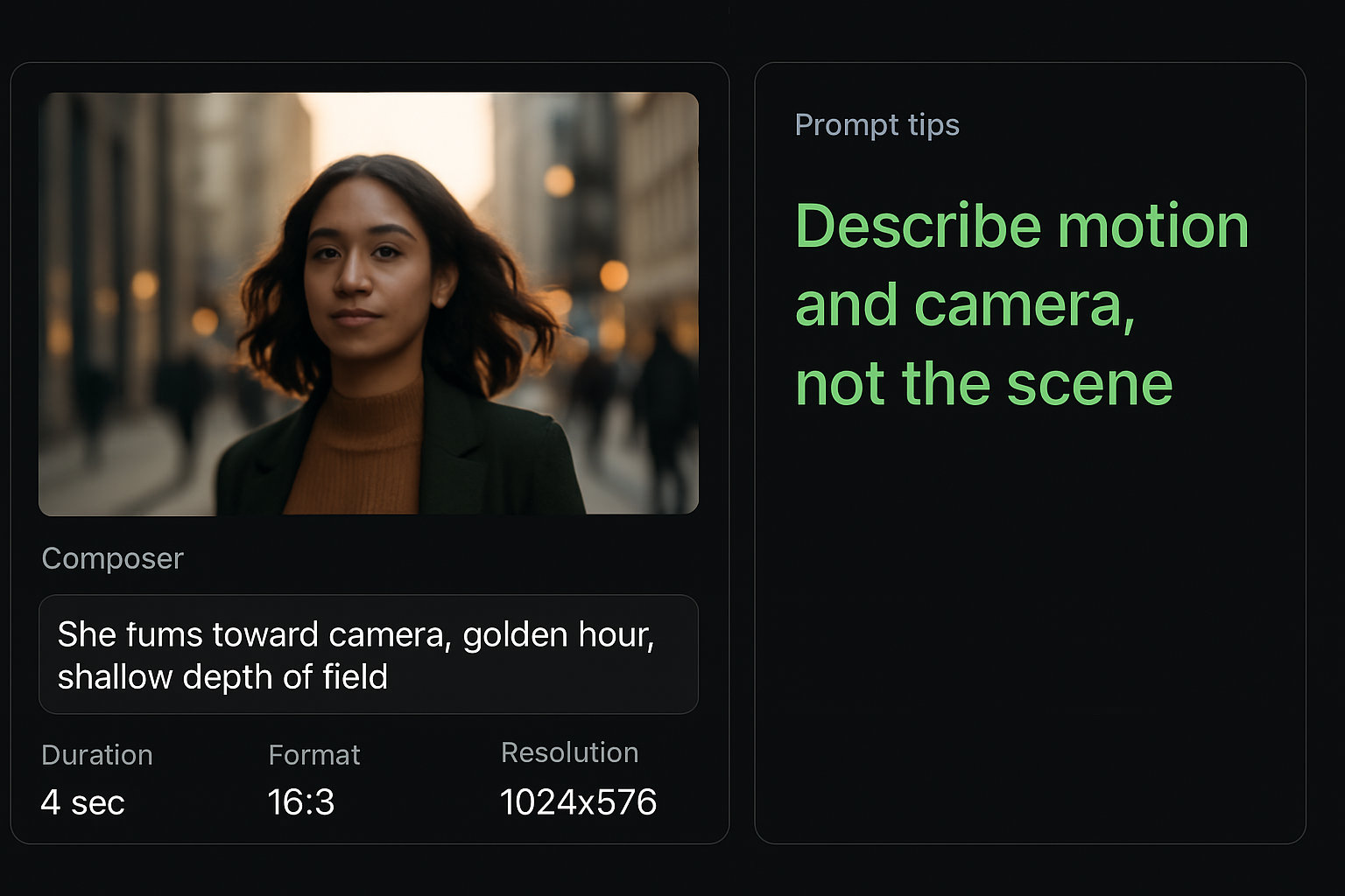 Image-to-video: motion prompt vs still frame