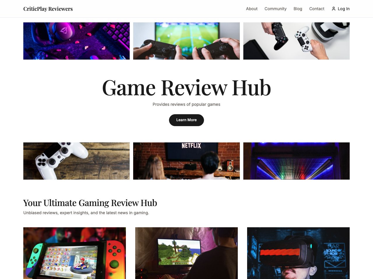 Game Review Hub