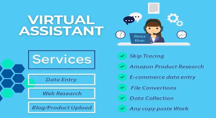 I will be your virtual assistant for data entry, web research, blog or product upload